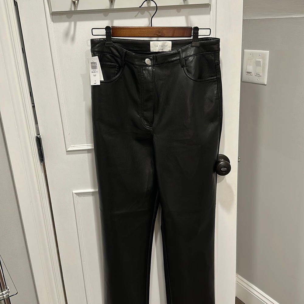 NWT Aritzia black melina leather pants